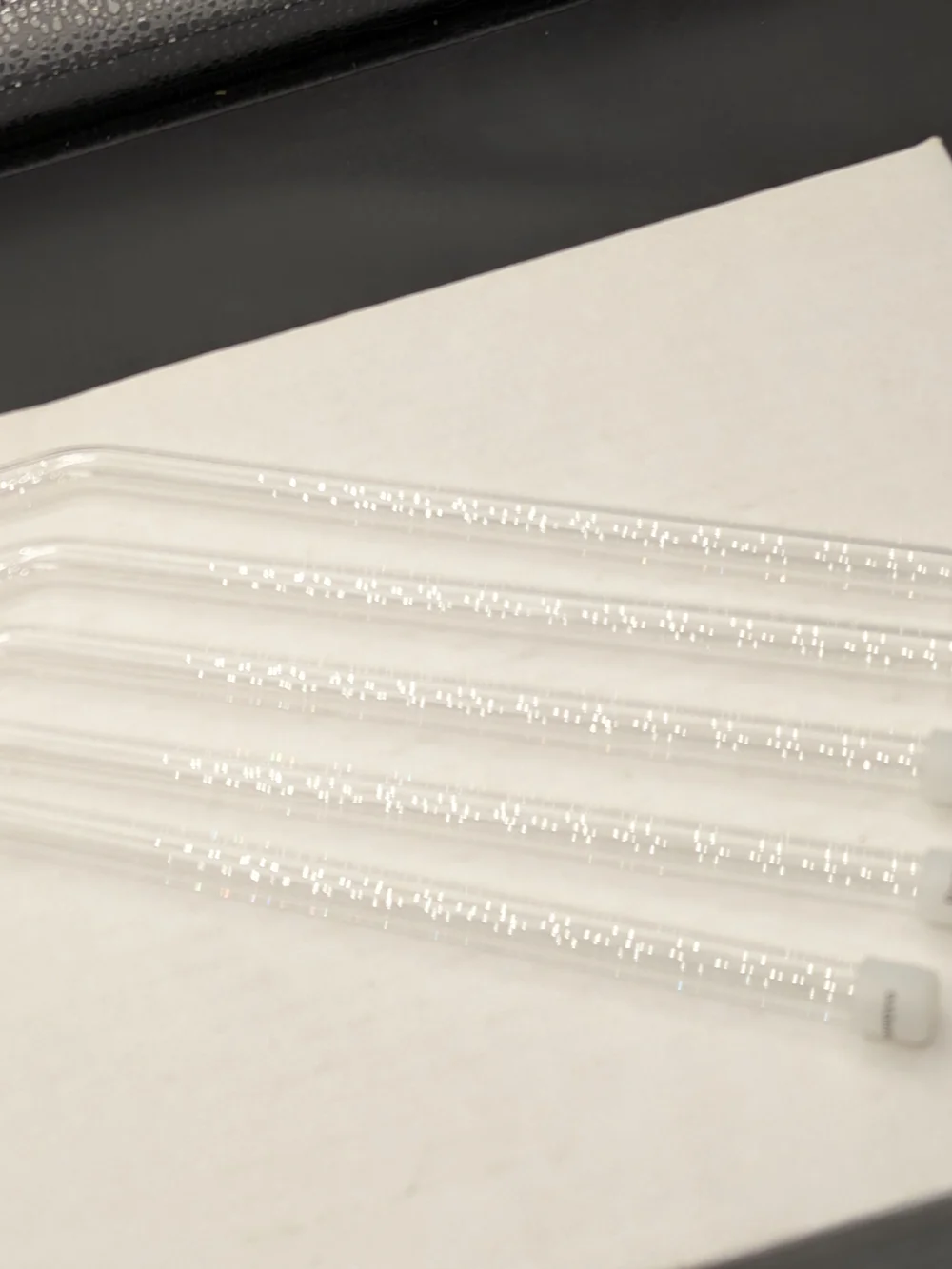 Reusable Clear Glass Straws with White Silicone Tips - Set of 5